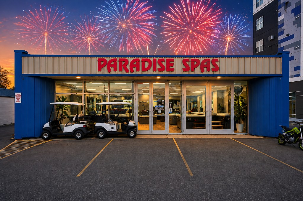 Paradise Spas and Outdoor Living storefront in Minot, ND