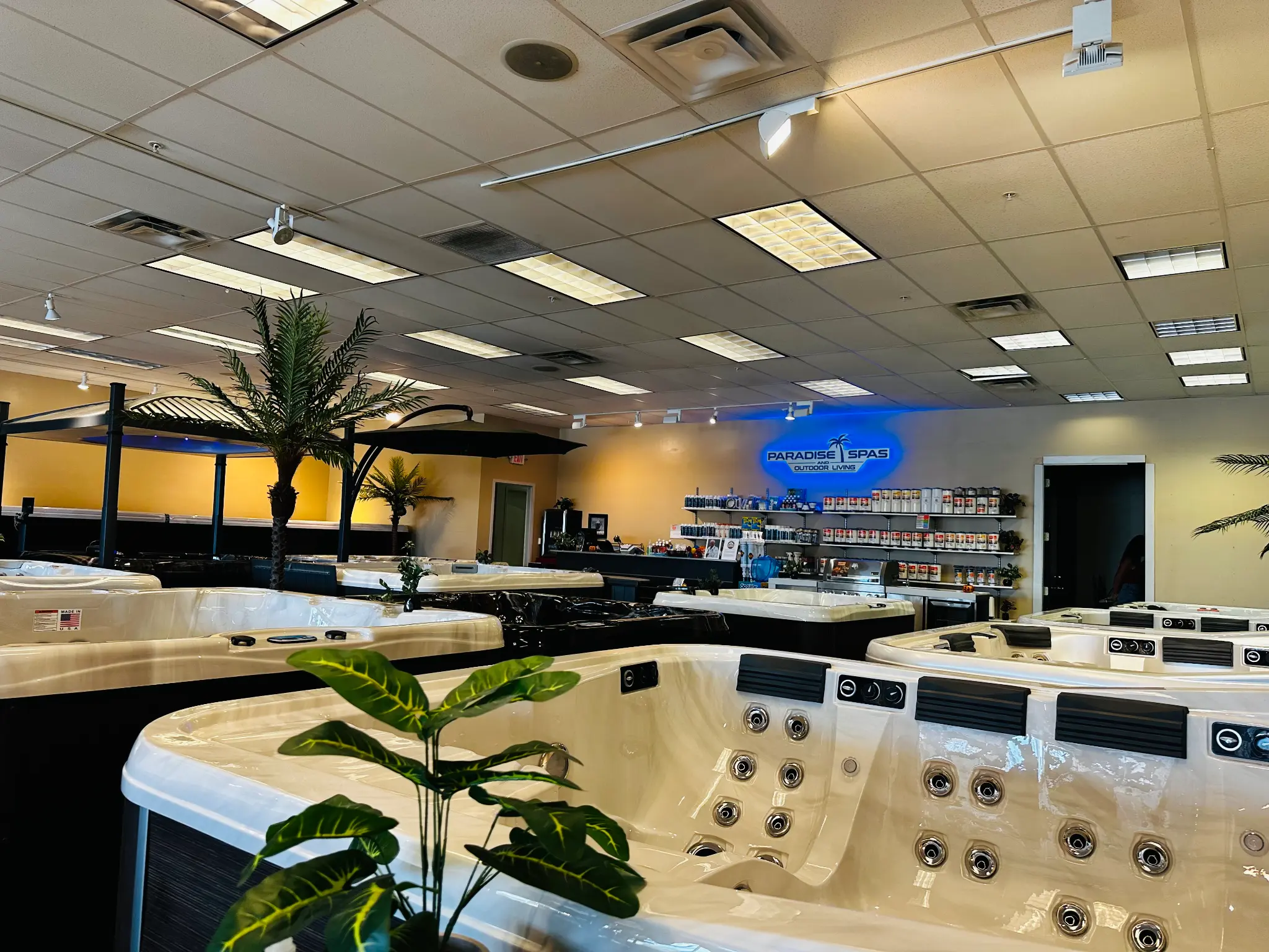 Paradise Spas and Outdoor Living showroom in Minot, ND