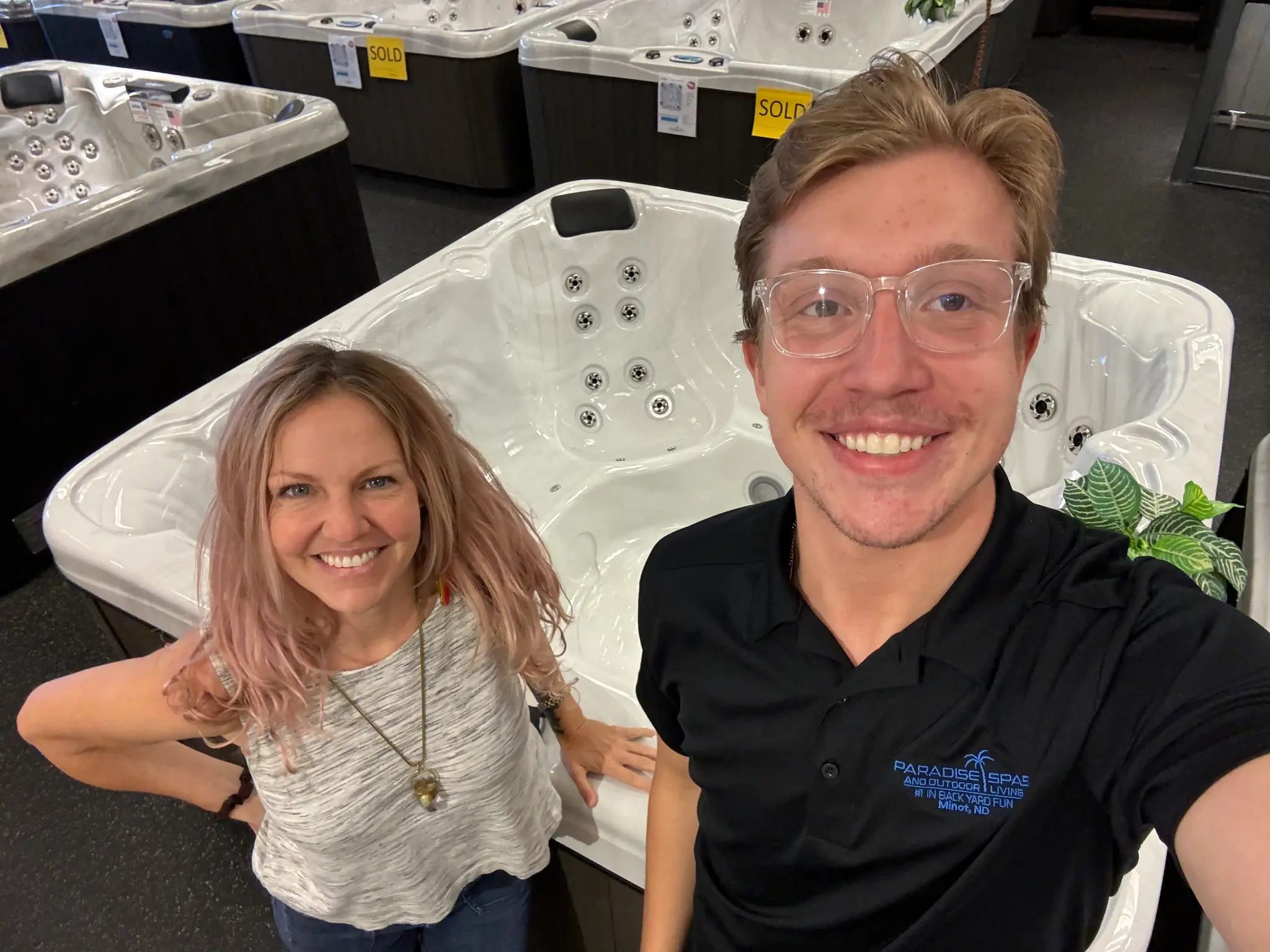 Paradise Spas team in the showroom
